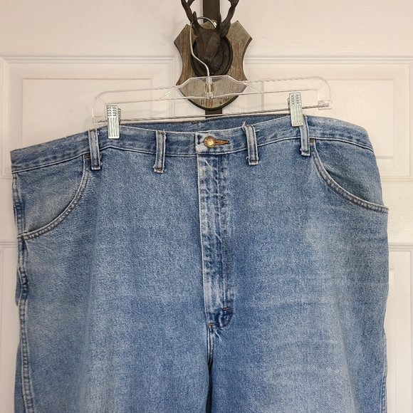 (884) Rustler Men's Relaxed Fit Straight Leg Jeans, Size: 46 Waist Color: Blue - Picture 6 of 14